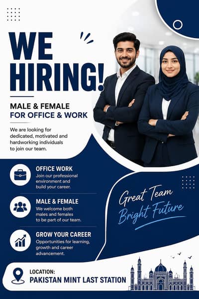 Hiring male and female staff!!