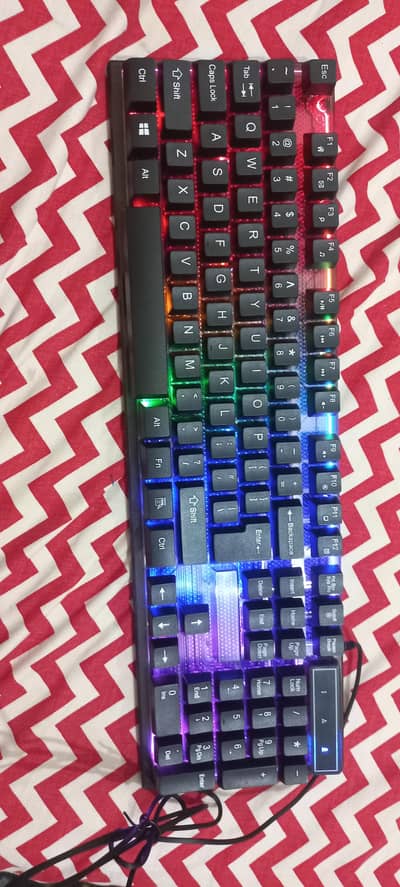 RGB Black Semi Mechanical Feel Keyboard for sale.