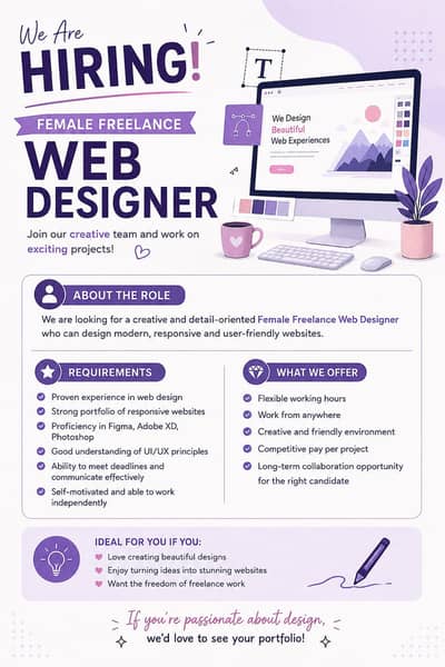 Freelance web designer female