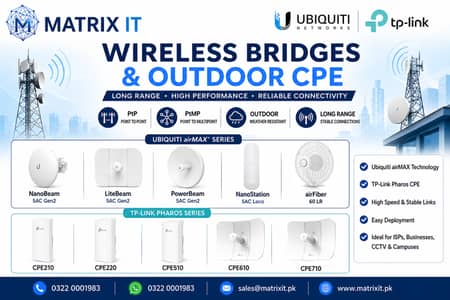 Wireless Bridges | Ubiquiti TP-Link AirMAX PtP PtMP CPE710 Outdoor CPE