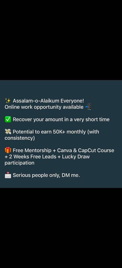 Real work available for serious persons only
