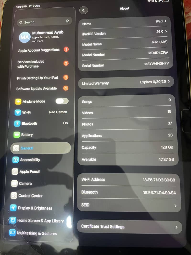 Ipad A16 11 generation 0