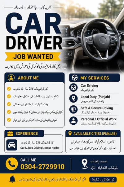Car Driver Available – Punjab