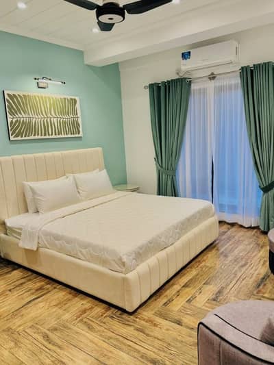 Per Day. . . . . , Daily &Weekly Basis One Bedroom Fully Furnished Luxury Apartment Available, Location Bhariya Town Phase 1, Block D.