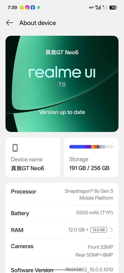 Realme Gt Neo6 RAM 12/256