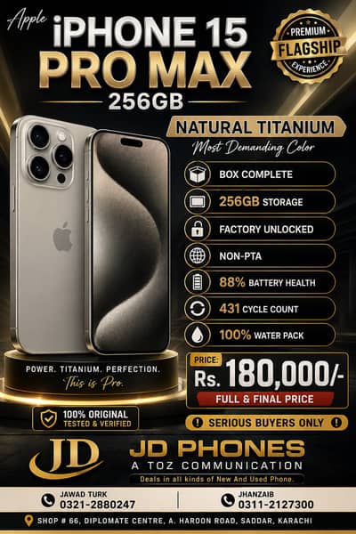 Apple iPhone 15 Pro Max 256GB Factory Unlocked | Non-PTA