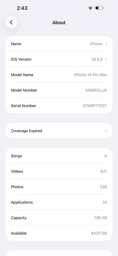 Apple iPhone 14 Pro Max non pta JV 128 Gb