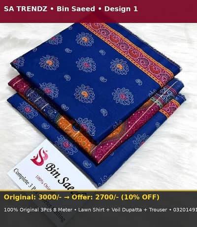 Bin Saeed 3pc dresses