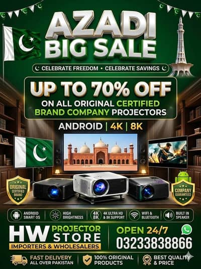 azadi sale 70% 4k full hd android projector multimedia smart projector