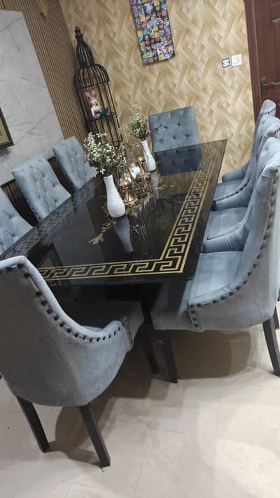 dining table with 8 chair for sale