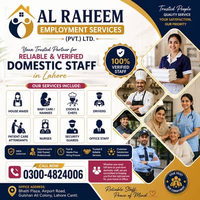 Verified. House Maid. Cook Chef. Babysitter. Nurse. Kitchen Helper