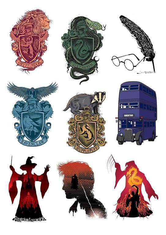 Harry potter Stickers for Laptop 09 Pcs Car Bike Phone Stickers