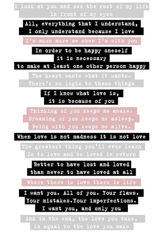 Love Quote Stickers for Journals and Planners – Pink Valentine's Day Sticker Kit (Horizontal)