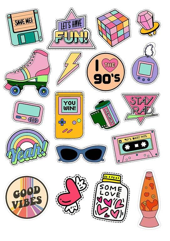 Colorful Water Color Text Stickers for Laptop Car Bike Phone Stickers