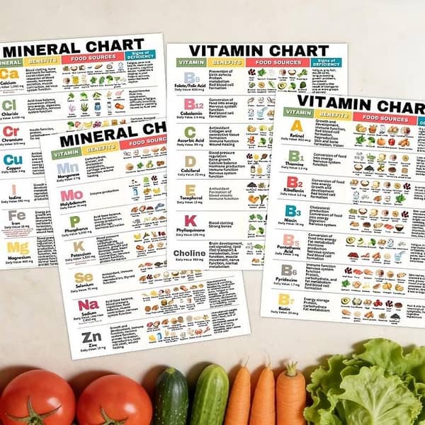Wall Decor 4 pcs Chat A4 Size Healthy Checklist