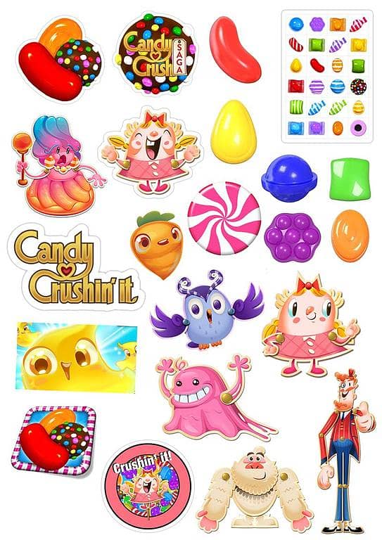 Candy Crush Game Stickers Pack for Laptop, Mobile, Water Bottles, Guitar, Fridge