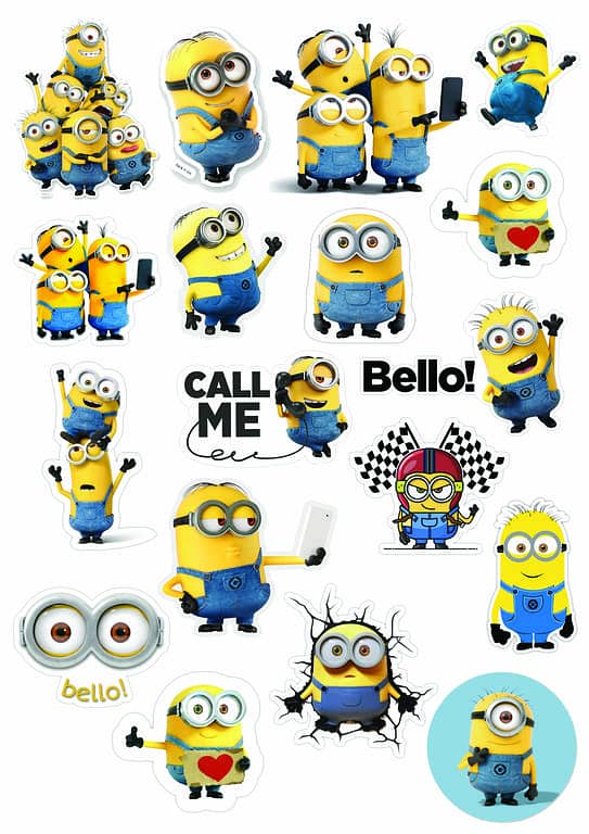 Minions Sticker Pack for Laptop, Mobile, Water Bottle, Guitar, and Fridge