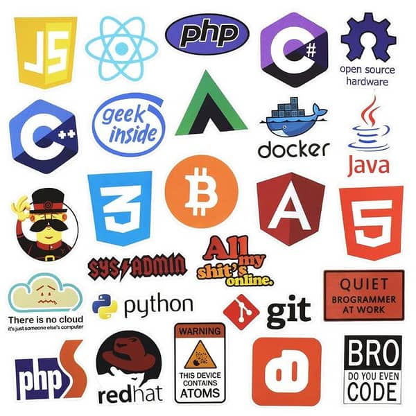 Programming Stickers for Laptop 15 Pcs Car Bike Phone Stickers