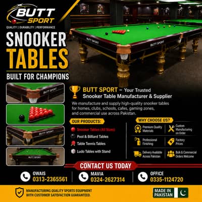 Snooker Table | Pool Table | Billiard Table | 5/10 Table | 6/12 Table