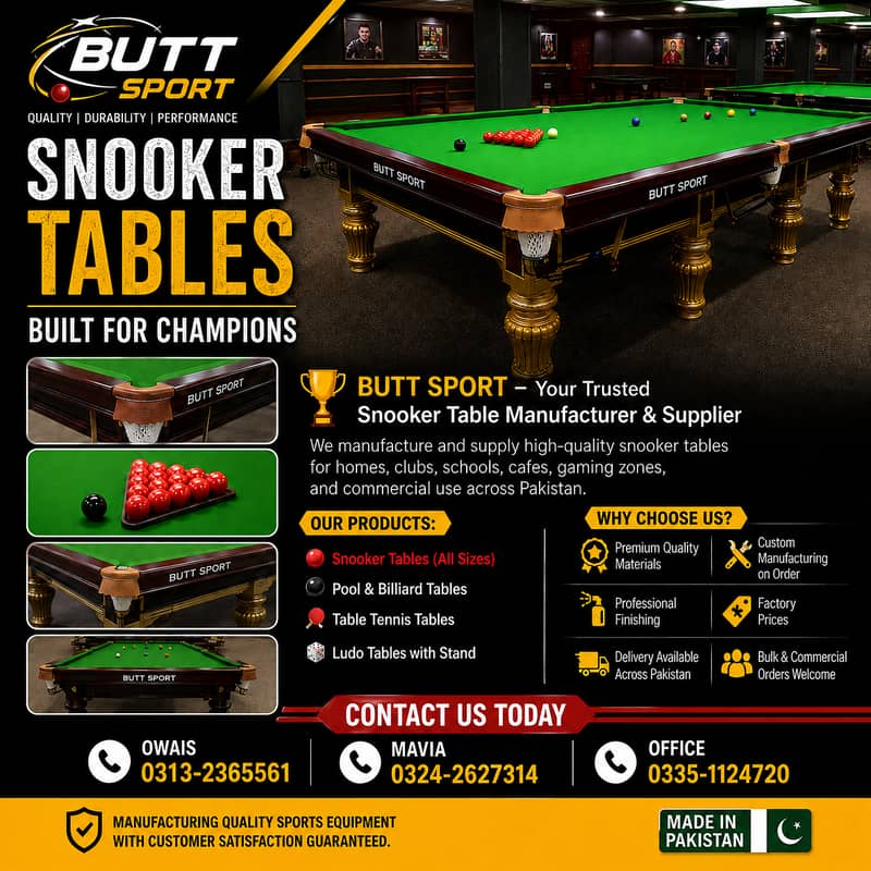 Snooker Table | Pool Table | Billiard Table | 5/10 Table | 6/12 Table 0