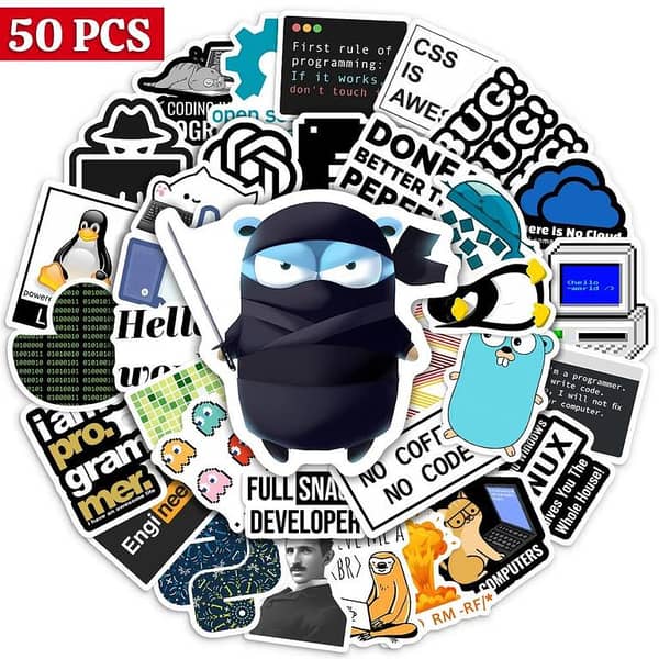 Programming Stickers 50 PCS Application Logos | Developer Languages | Waterproof Stickers