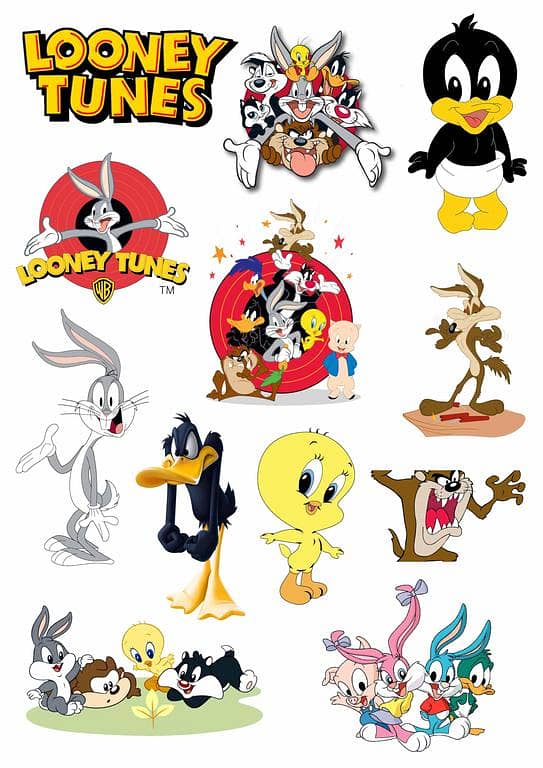 Looney Tunes Stickers for Laptop 12 Pcs Car Bike Phone Stickers