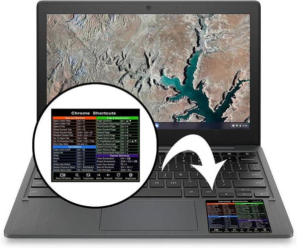 Chrome book Shortcuts Sticker for Chrome book System Shortcuts Sticker for 11.6-15.6"Chrome book Accessories Keyboard Shortcuts Sticker-Google