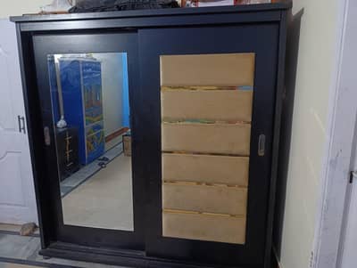 2 Door Sliding Wardrobe with Mirror – Good Condition
