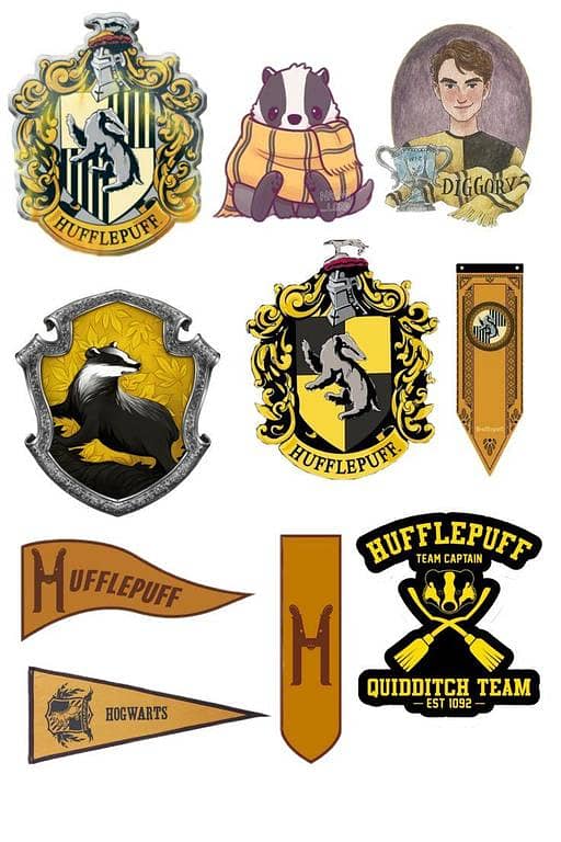 Hufflepuff Harry Potter Sticker Sheet for Laptop, Phone, Scrapbook, and Guitar