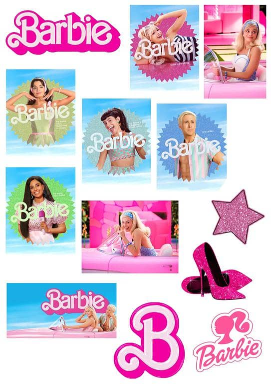 Barbie Stickers for Laptop Car Bike Phone Stickers 13 Pcs