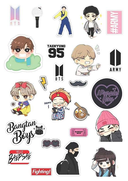BTS Jungkook K-Pop Stickers Pack – Stickers for Laptop, Car, Bike & Phone