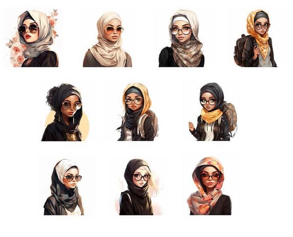 Hijabi laptop stickers 10pcs, mobile, scrapbook, diary Introvert hijabi, antisocial