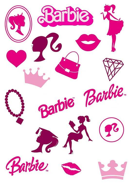 Barbie Stickers for Laptop Car Bike Phone Stickers 18Pcs