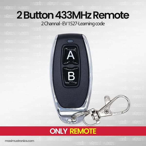 2 Button 2 Channal 433 Mhz White Remote Control for EV1527 Learning code, this is not clone
