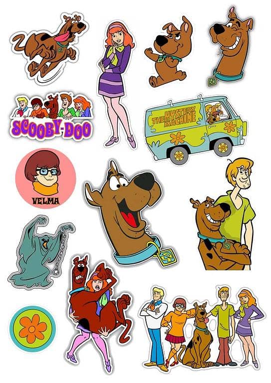 Scooby Doo Cartoon Stickers for Laptop, Phone, Water Bottle, Guitar, and Fridge