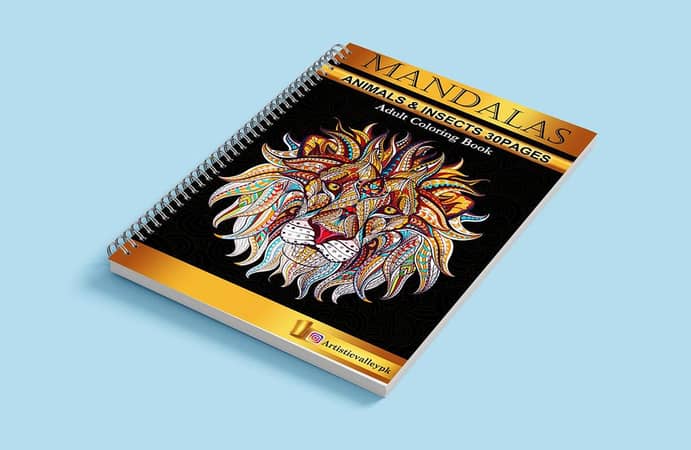 Mandala Animal and Insects Coloring Book for Adults, 30 Pages, 6x8 Inches