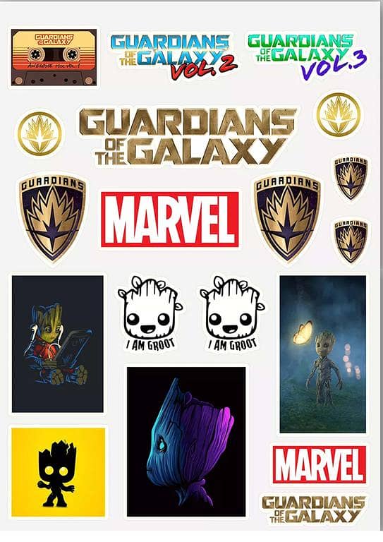 Guardians of the Galaxy Stickers Pack – Marvel Stickers for Laptop, Car, Bike & Phone