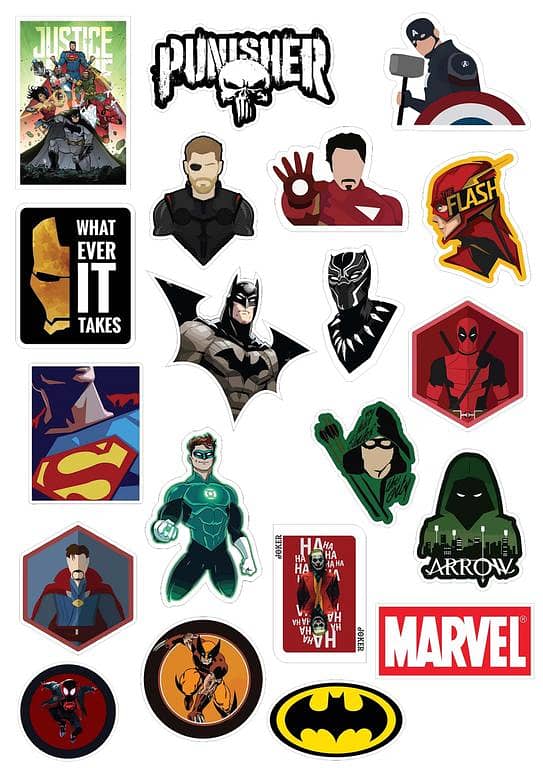 Superhero Men Stickers for Laptop Car Bike Phone Stickers