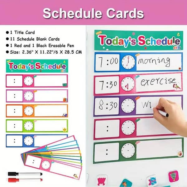 Time Kids 12-Piece Visual Schedule Pocket Chart Add-Ons for Classrooms