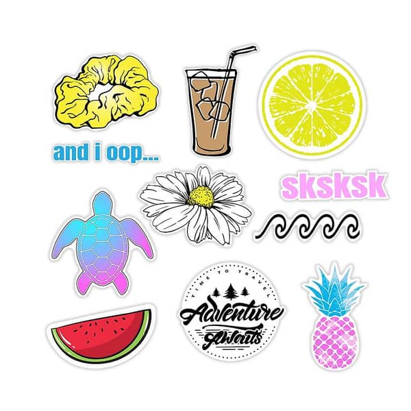 11 Pack - Cute Vsco Stickers Pack Aesthetic Stickers for Hydro water bottle stickers, Laptop, Computers, Notebook, Planner, Trendy, Scrapbooking