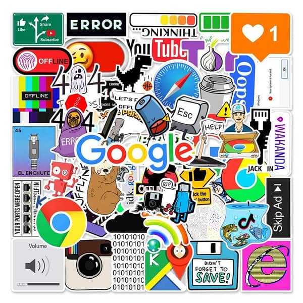 10/30/50PCS 404 Network Error Graffiti Sticker Car Phone Computer Decorative Sticker Waterproof Wholesale