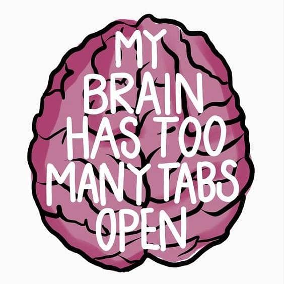 Brain Sarcastic Stickers for Mobile and Laptop - My Brain has too many Tabs Open - 3 inch x 2 Inch