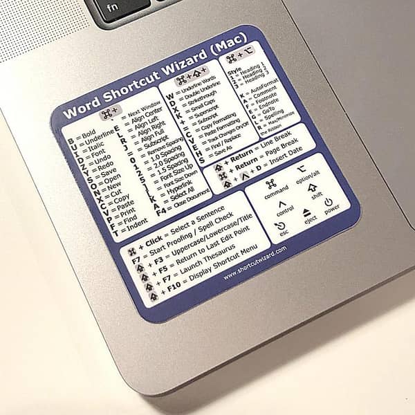 Word OS Shortcut Sticker  Size 3″ x 3″ for Any Size