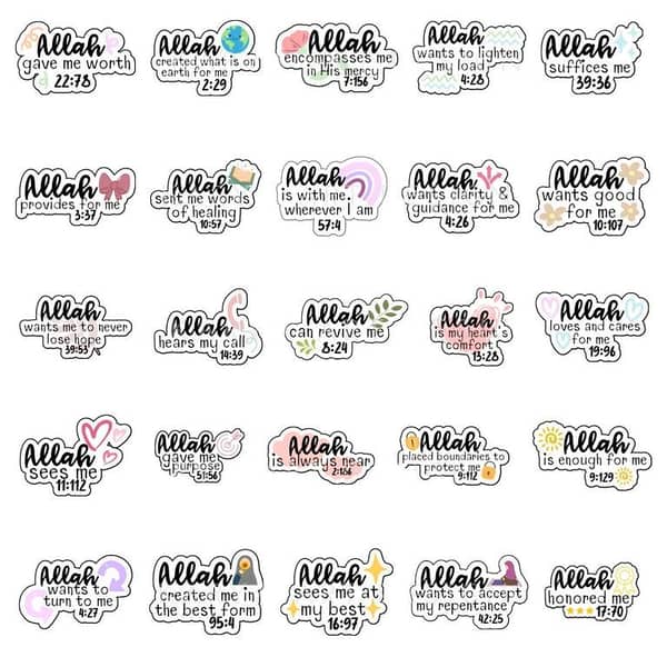 Islamic Motivation Stickers 25pcs Islamic Goodnotes Stickers Islamic Digital Planner Stickers Laptop Mobile Bottle scrapbook