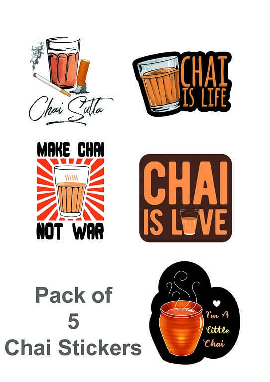 Chai is Life Sticker - 3 inch x 2 inch - Pack of 5