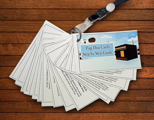 Hajj Duas Pocket Cards – 21 Digital Print Dua Cards with Hajj Guide and Flashcards
