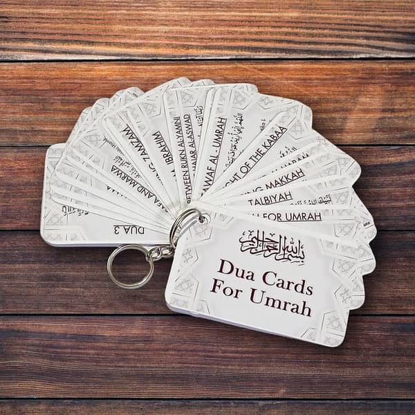 Umrah Duas Pocket Cards: 17 Dua Cards, Digital Print Umrah Guide and Flashcards
