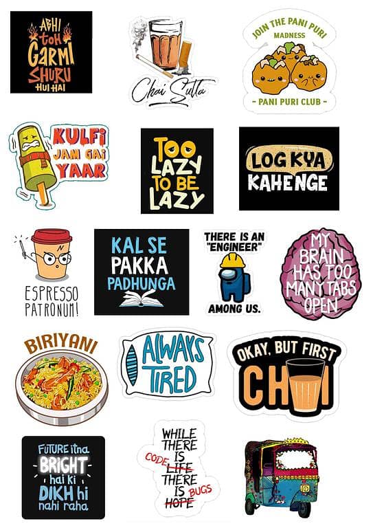 Funny Art Stickers: 3 x 2 inch Decorative Stickers for Mobile, Laptop, Notebook and More