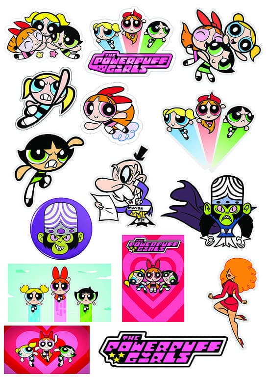 sticker Pack Powerpuff girls laptop mobile water bottles guitar fridge