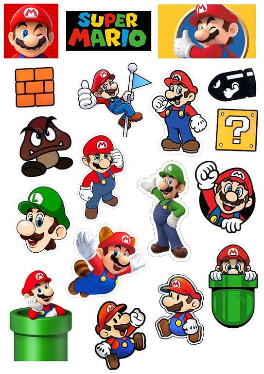 Super mario Stickers for Laptop Car Bike Phone Stickers